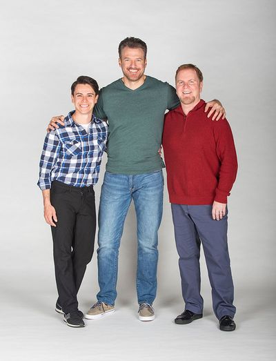 (from left) Tommy Martinez appears as Young Max, Edward Watts as The Grinch, and Stev Photo