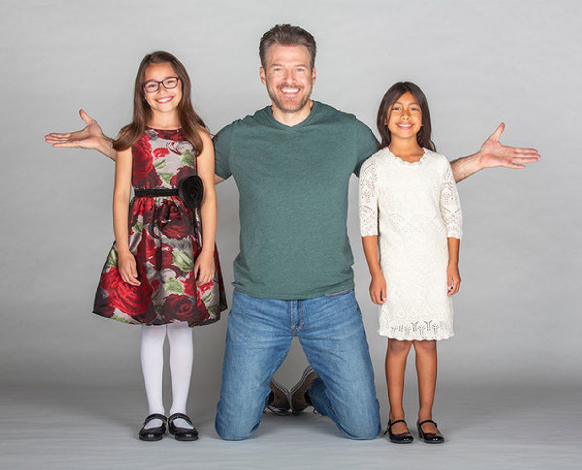 Sadie Tess Coleman and Leila Manuel appear as Cindy-Lou Who with Edward Watts as The Grinch at 