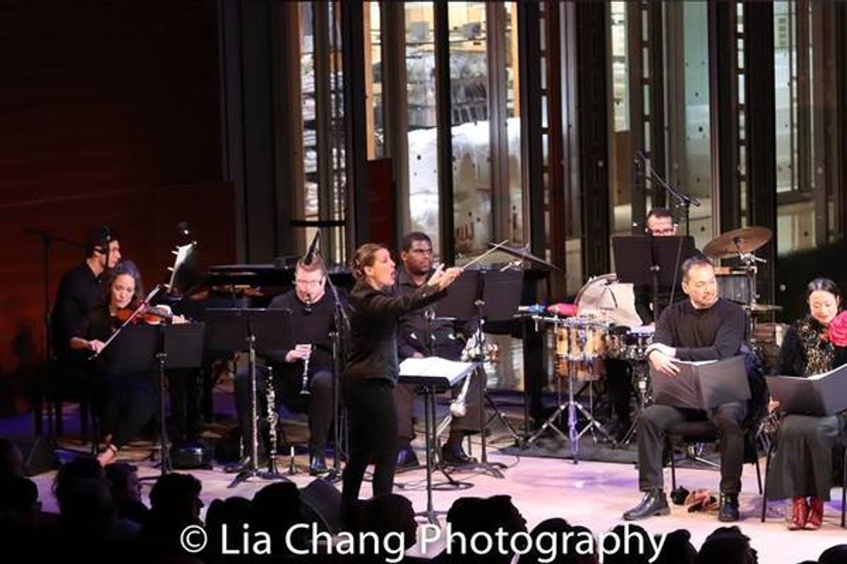 The Band: Griffin Strout (Piano), Kiku Enomoto (Violin), Josh Johnson (Reeds), Kirsten Lee Rosenfeld (Conductor), Clyde Daley (Trumpet), Matt Covey (Percussion) at 