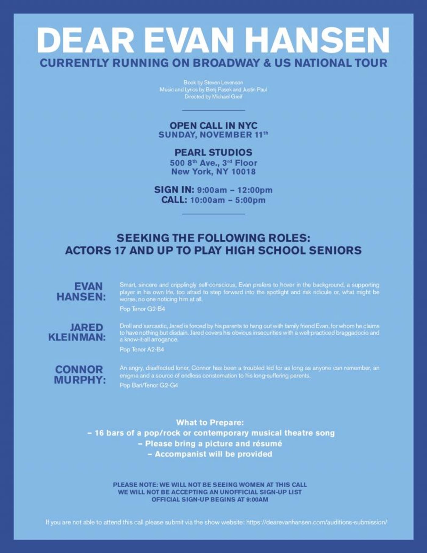 DEAR EVAN HANSEN Holds Open Calls in NYC and LA DEAR EVAN HANSEN Holds Open Calls in NYC and LA Image