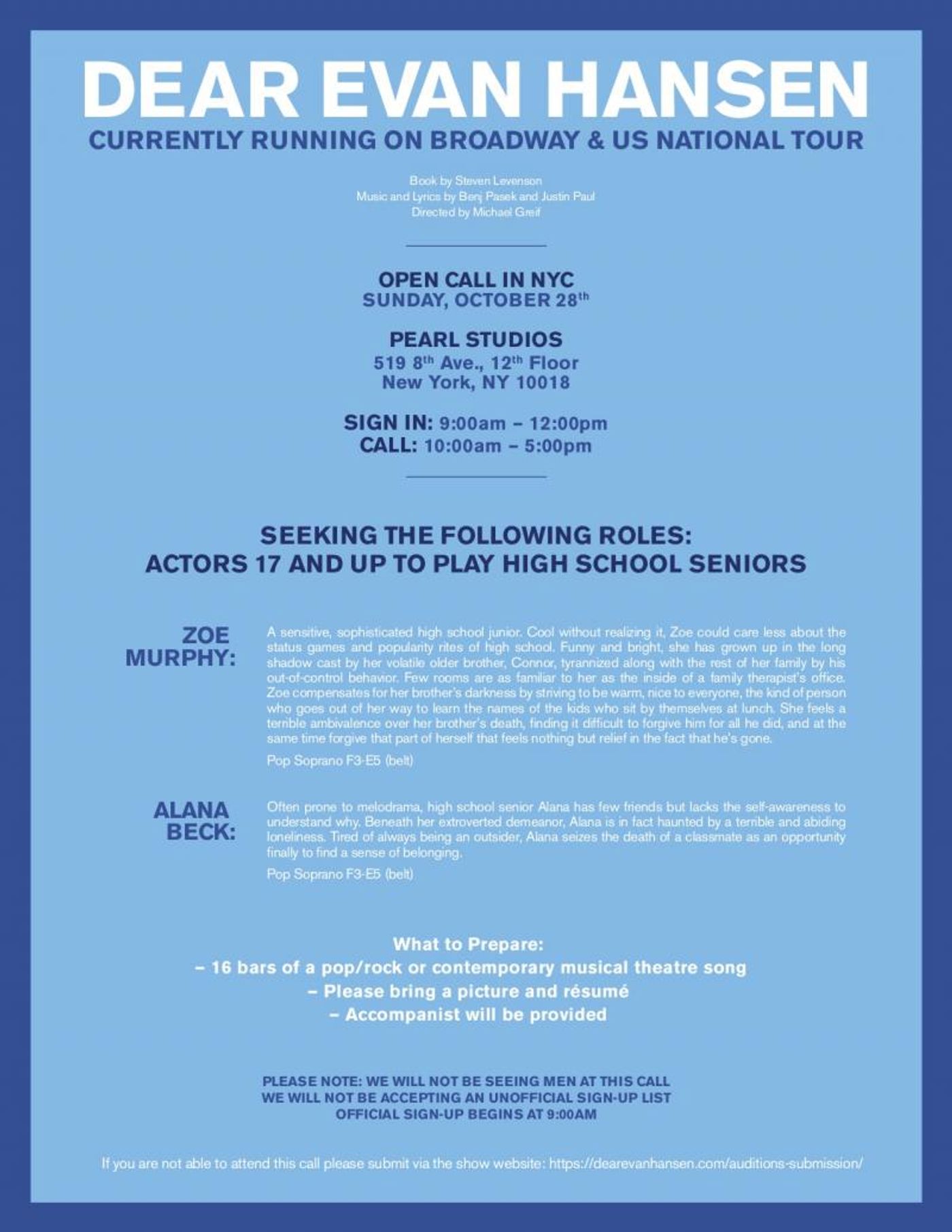 DEAR EVAN HANSEN Holds Open Calls in NYC and LA DEAR EVAN HANSEN Holds Open Calls in NYC and LA Image