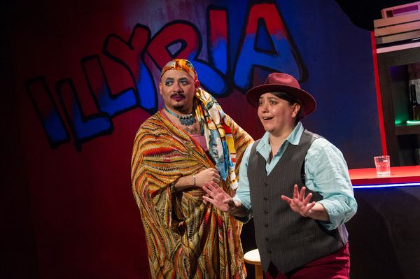 Frank Britton (Feste), Ezra Tolzian (Cesario) Photo