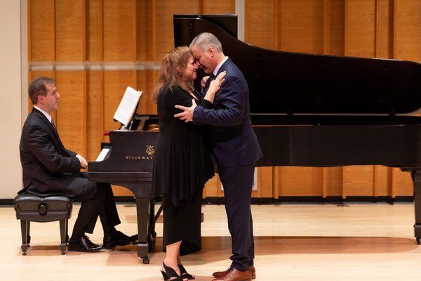 PREformances founder and host Soprano Allison Charney, Baritone Gustavo Ahualli and P Photo