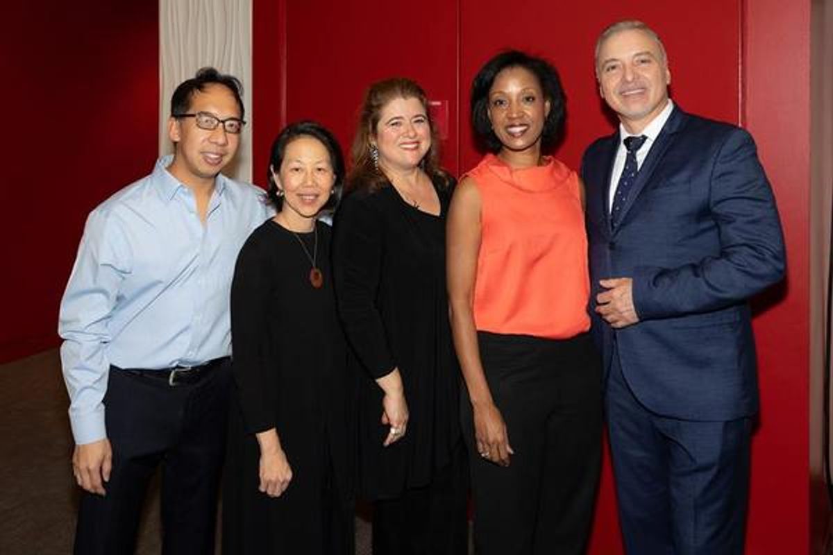 Season Ten Concert Series distinguished guest artists, pianist Joel Fan, pianist Donna Weng Friedman, founder and host, soprano Allison Charney, violinist Kelly Hall-Tompkins and baritone Gustavo Ahualli  at 