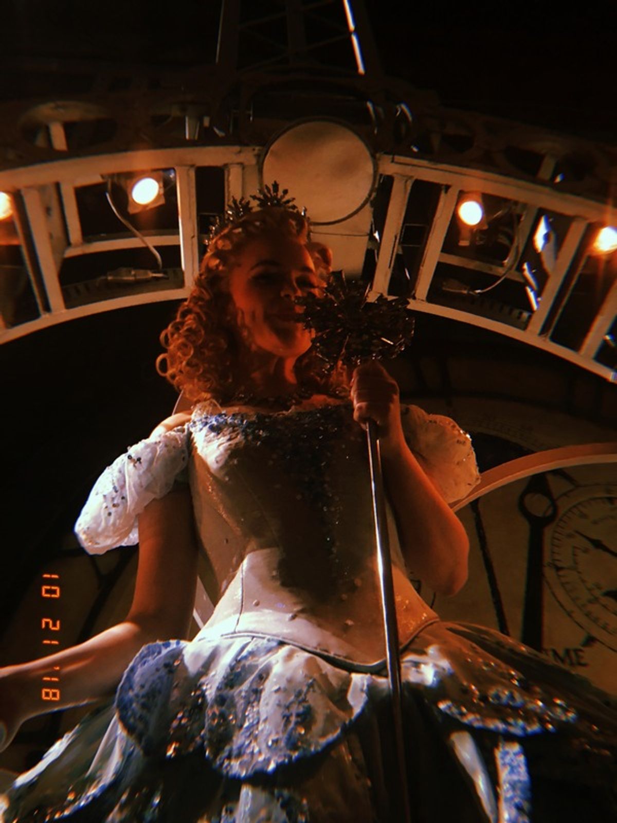 â€"We canâ€™t all come and go by bubbleâ€¦â€

Again, a great shot by Hannah Dowdy! She always has my back (literally the carabiner clip on the back of the dress that clips onto the bubble). Our Head Carpenter Mark Overton makes sure Iâ€™m safe every day. at 