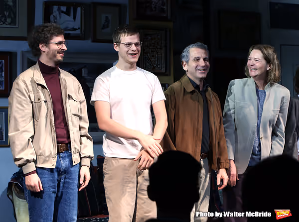 Michael Cera, Lucas Hedges, David Cromer and Joan Allen  Photo