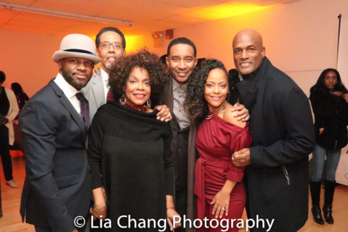 A BLUE reunion: Yusef Miller, Peter Jay Fernandez, Denise Burse, Charles Randolph-Wright, Tinashe Kajese-Bolden and director Kenny Leon at 