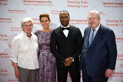 Mary Lake Polan, MD, PhD, Stephanie Ruhle, Leslie Odom, Jr. and Frank A. Bennack Jr.  Photo