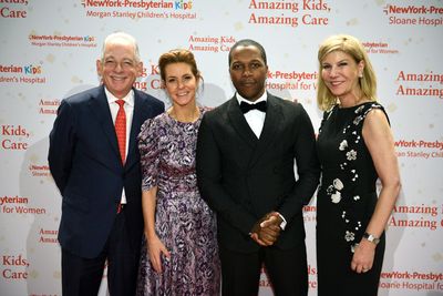 Steven J. Corwin, MD, TV personality Stephanie Ruhle,  Leslie Odom, Jr. and Laura For Photo