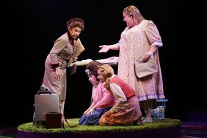 Cheryl McMahon (Prudy Pingleton) and Blake Hammond (Edna Turnblad) with Brooke Shapiro (Tracy Turnblad) and Christina Emily Jackson (Penny Pingleton) in HAIRSPRAY @ BroadwayWorld Cheryl McMahon (Prudy Pingleton) and Blake Hammond (Edna Turnblad) with Brooke Shapir Photo