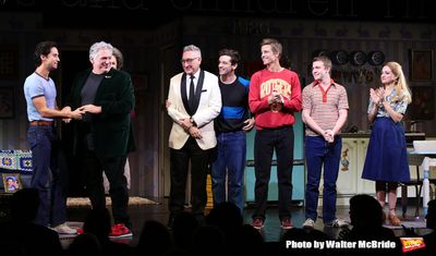 Michael Hsu Rosen, Harvey Fierstein, Mercedes Ruehl, Moises Kaufman, Michael Urie, Wa Photo