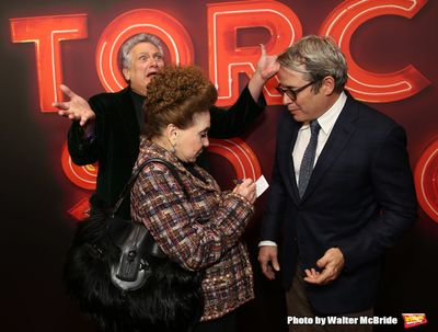 Cindy Adams, Harvey Fierstein and Matthew Broderick Photo