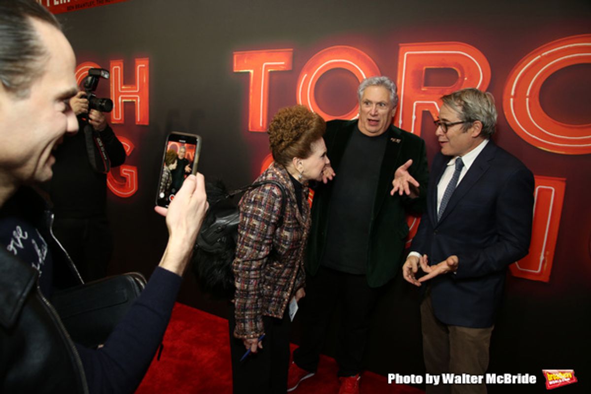Jordan Roth, Cindy Adams, Harvey Fierstein and Matthew Broderick at 