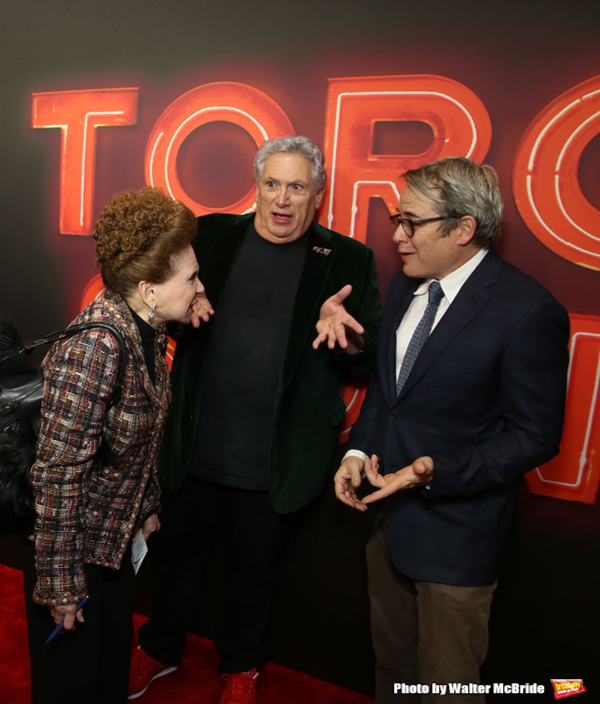 Cindy Adams, Harvey Fierstein and Matthew Broderick  at 