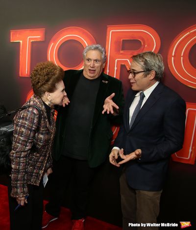 Cindy Adams, Harvey Fierstein and Matthew Broderick  Photo