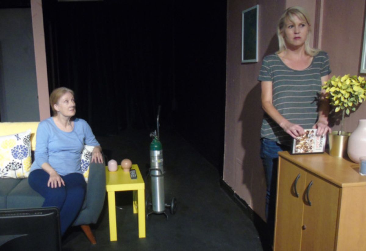 Kathy Bell Denton (Sonia) and Meg Wallace (Amelia) in Anatomy of a Hug by Kat Ramsburg at 