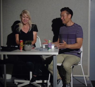 Meg Wallace (Amelia) and Jo Sung (Ben) in Anatomy of a Hug by Kat Ramsburg Photo