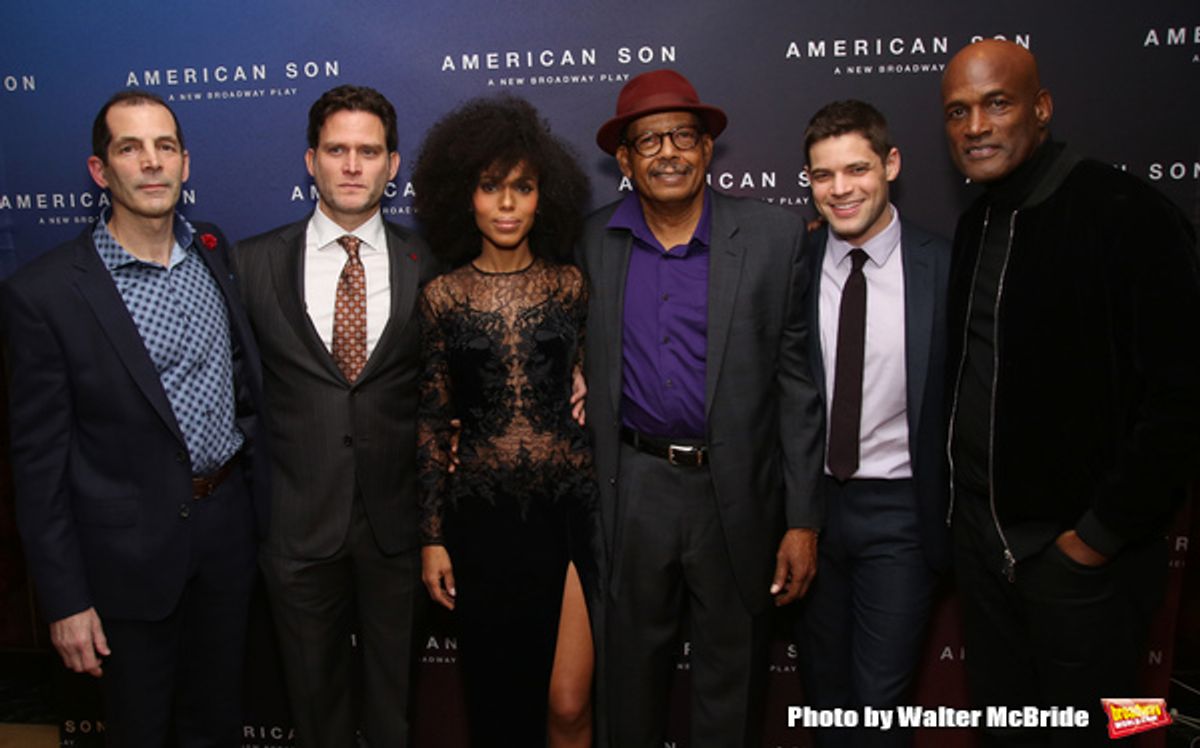 Christopher Demos-Brown, Steven Pasquale, Kerry Washington, Eugene Lee, Jeremy Jordan and Kenny Leon at 