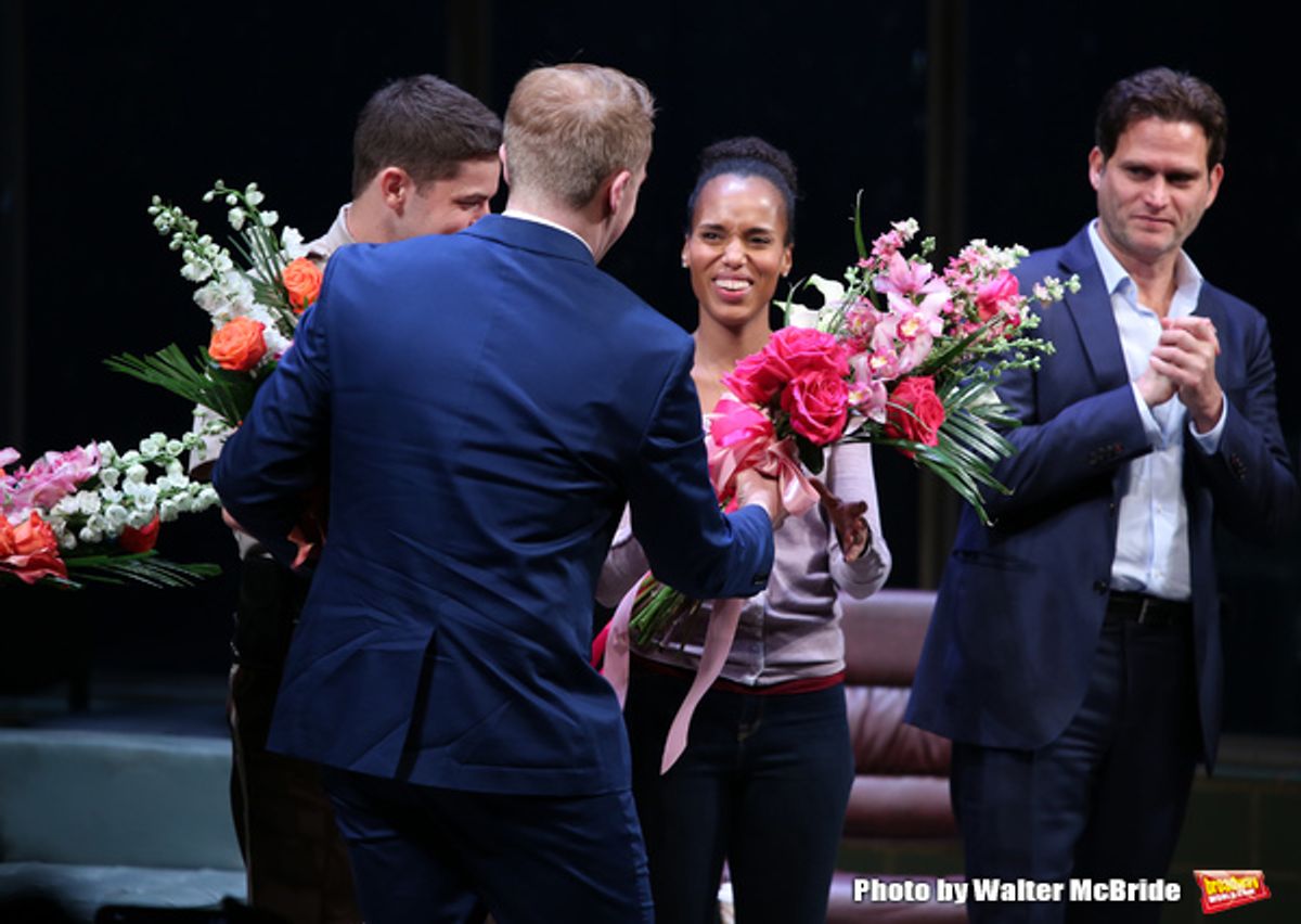 Jeremy Jordan, Kerry Washington, Steven Pasquale  at 