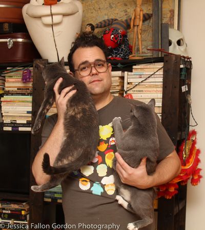 Greg Hildreth, Pigeon, and Basil Photo