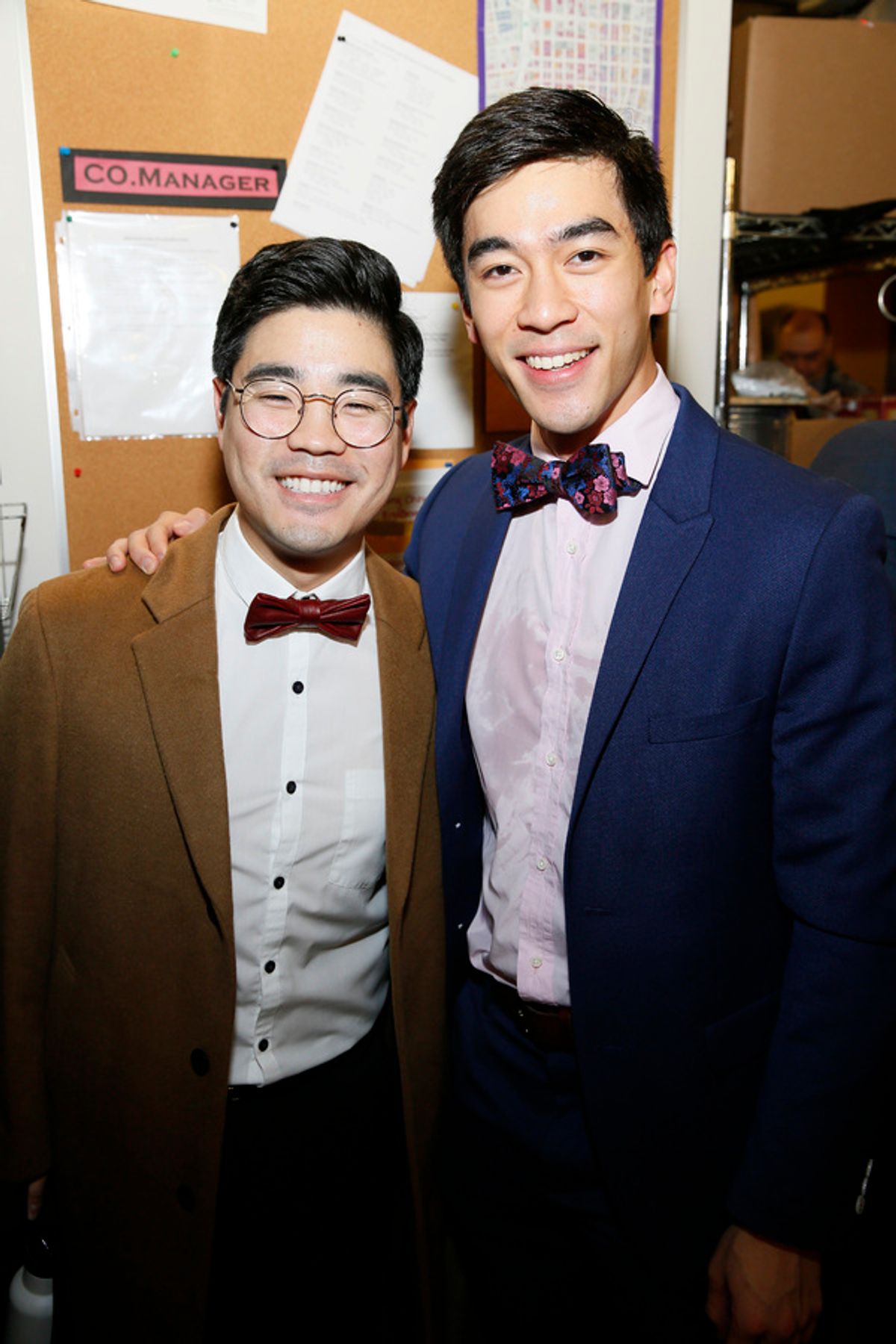 From left, cast members Scott Keiji Takeda and Justin Chien at 