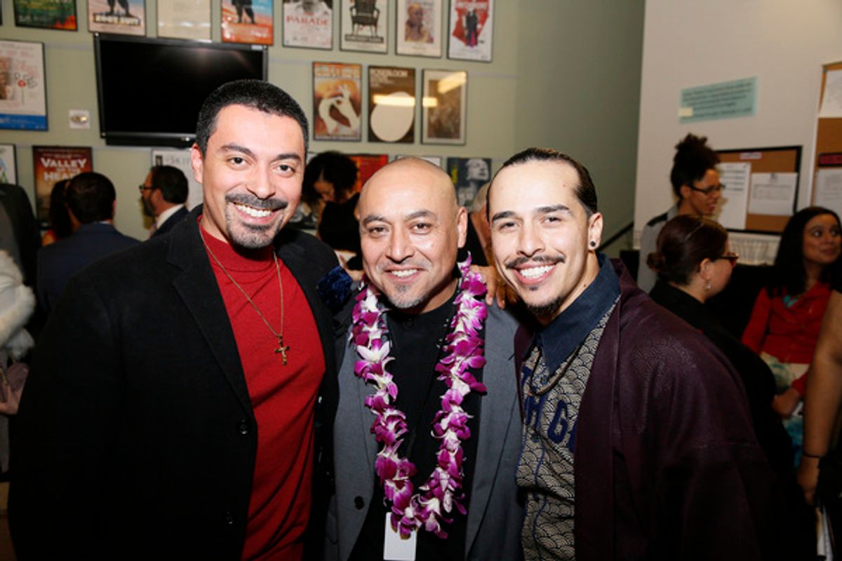 From left, actor Matias Ponce, associate director Kinan Valdez and cast member Michael Naydoe Pinedo at 