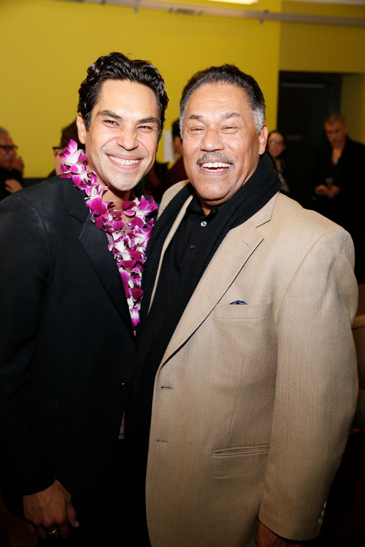 From left, cast members Lakin and Daniel Valdez at 