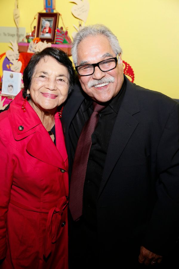 Dolores Huerta and writer/director Luis Valdez Photo