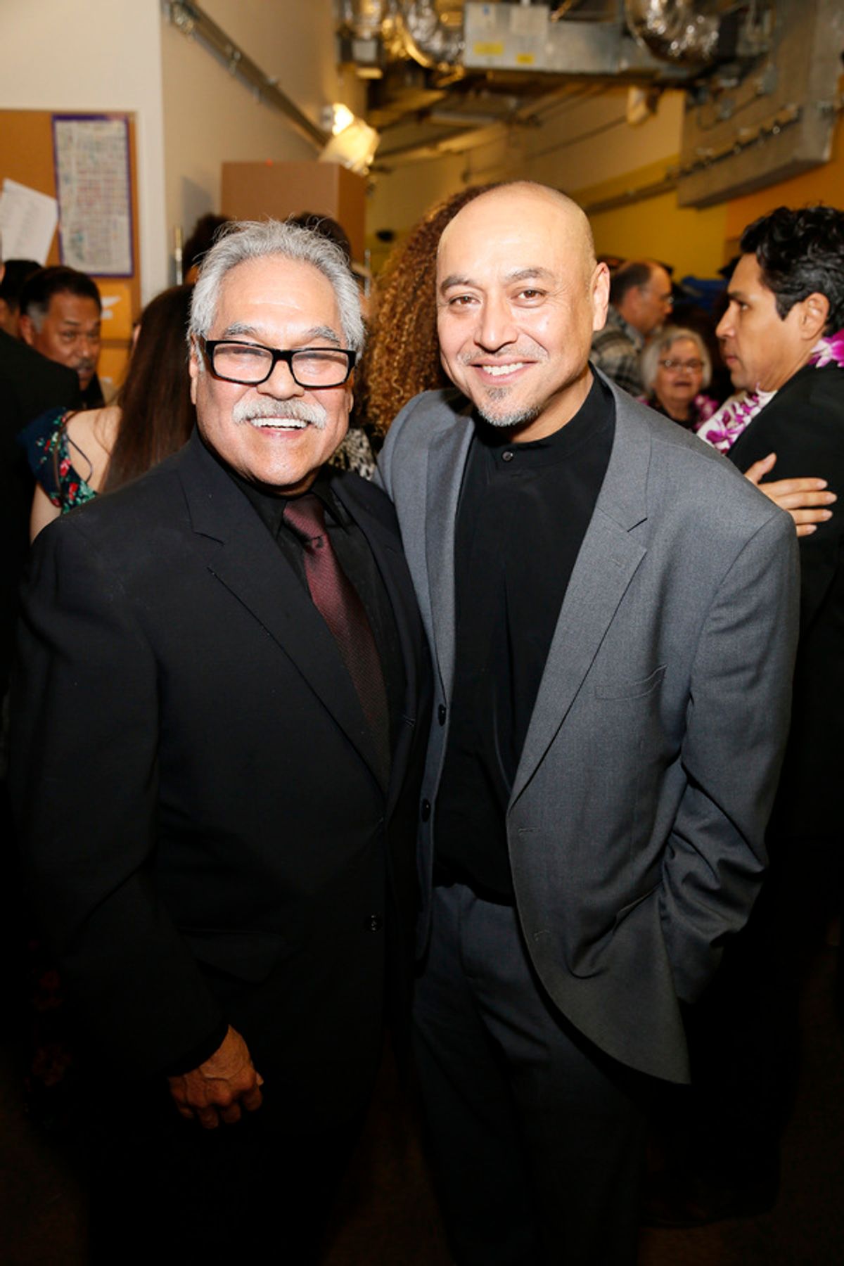 From left, writer/director Luis Valdez and associate director Kinan Valdez  at 