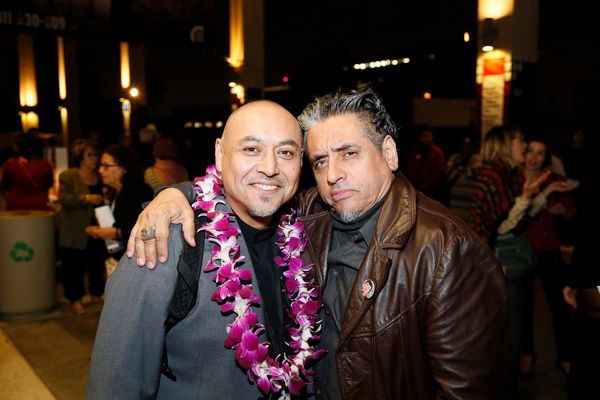 From left, associate director Kinan Valdez and actor Richard Montoya Photo