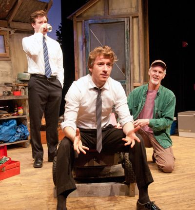 Thomas Ian Campbell (sitting) as Charlie, Jared Mongeau (drinking) as Ronnie and Stev Photo