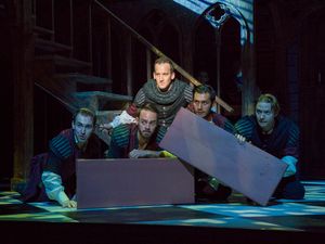 Leland Burnett as Phoebus de Martin, and cast Photo