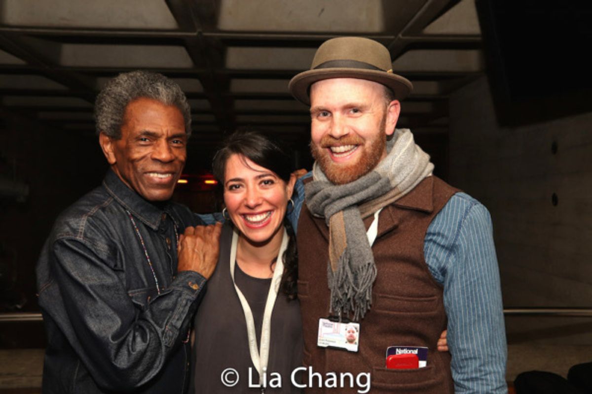 Andre De Shields, Director Rachel Chavkin and Liam Robinson at 