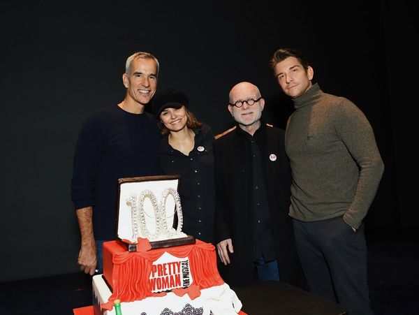 Jerry Mitchell, Samantha Barks, Jim Vallance, and Andy Karl Photo