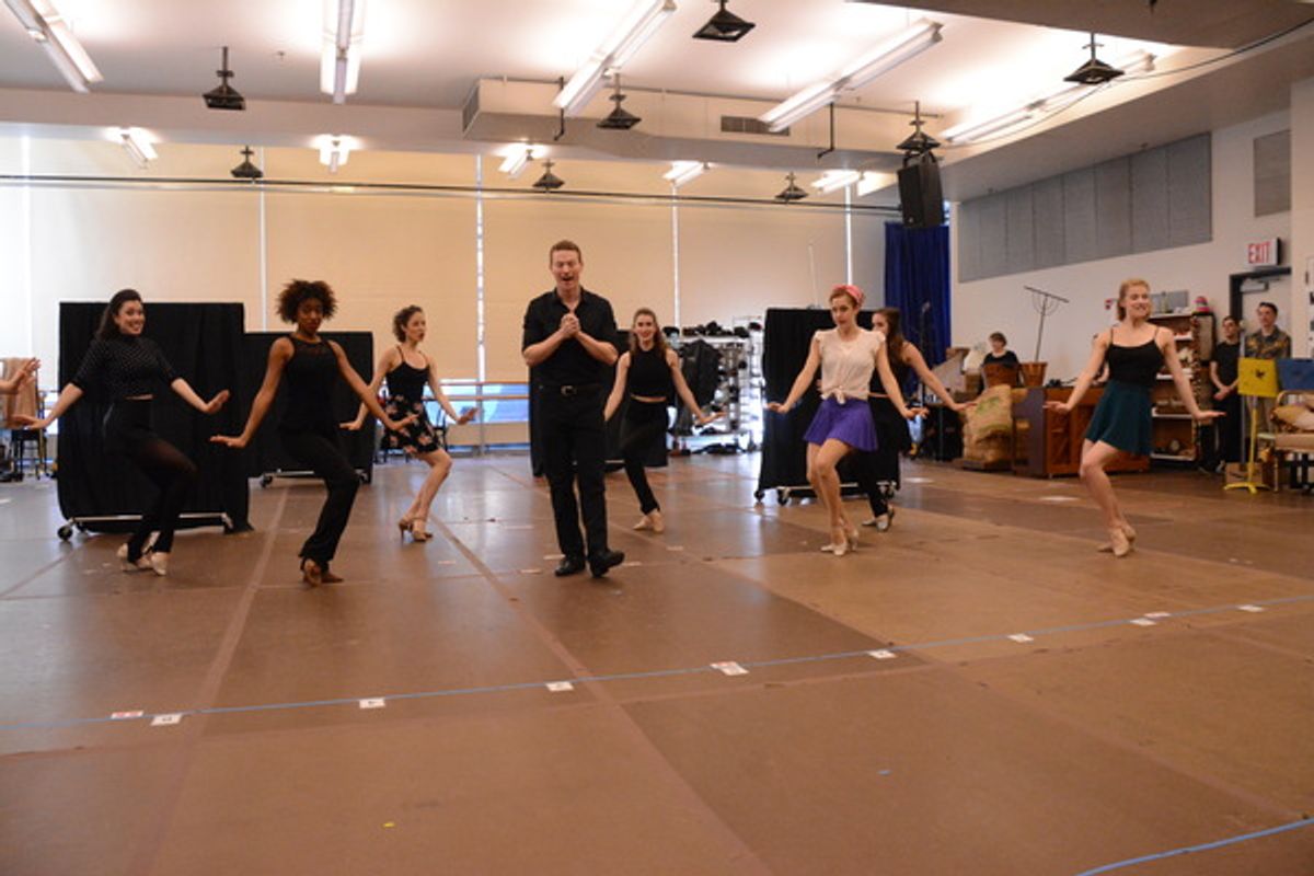 Jeff Kready and the ensemble dancers that include-Tricia DeSario, Taylor Fields, Kelly Gleason, Juliane Godfrey, Berklea Going, Julie Kavaagh, Amy Van Norstrand and Scarlett Walker at 