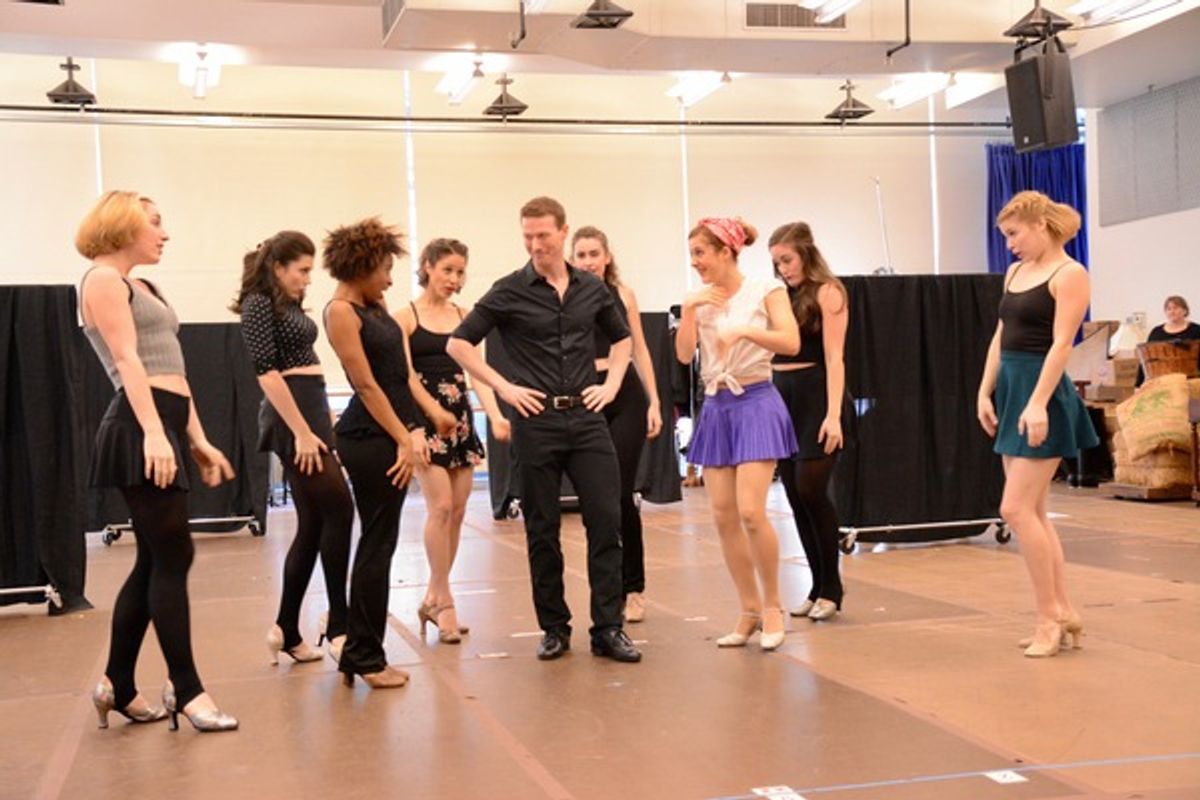 Jeff Kready and the ensemble dancers that include-Tricia DeSario, Taylor Fields, Kelly Gleason, Juliane Godfrey, Berklea Going, Julie Kavaagh, Amy Van Norstrand and Scarlett Walker at 