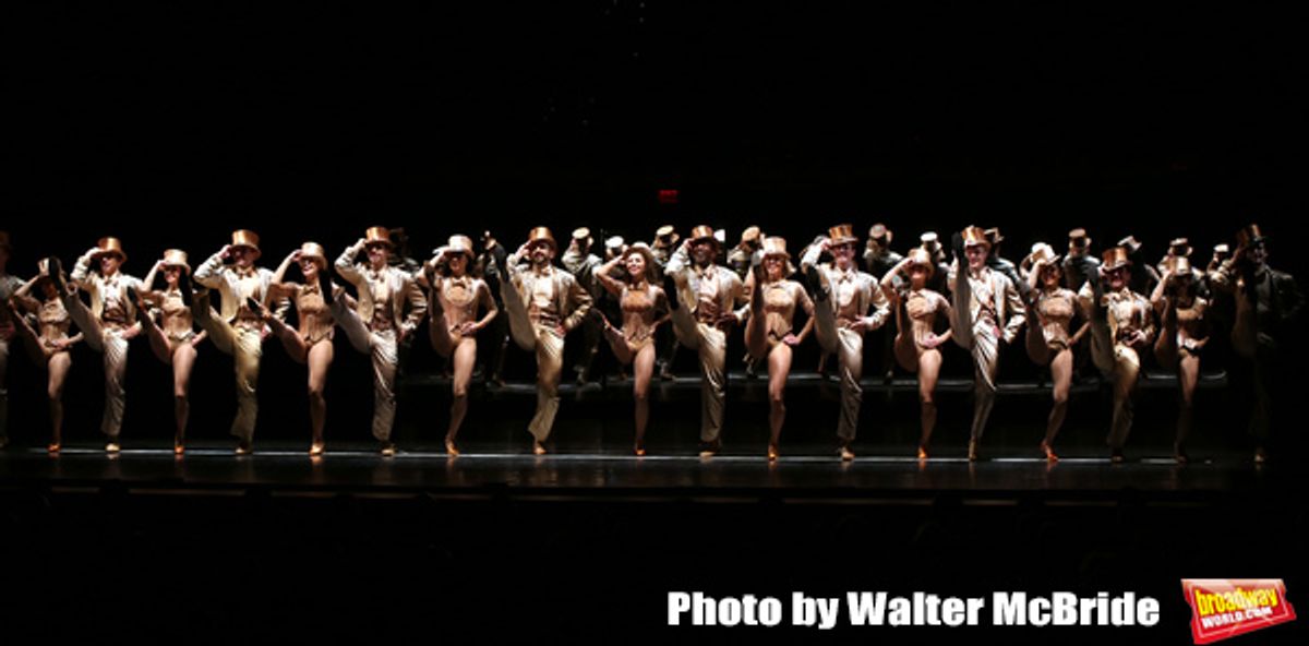 Tony Yazbeck, Jenna Nicole Schoen, Anthony Wayne, Robyn Hurder, Jay Armstrong-Johnson and Melanie Moore with cast at 