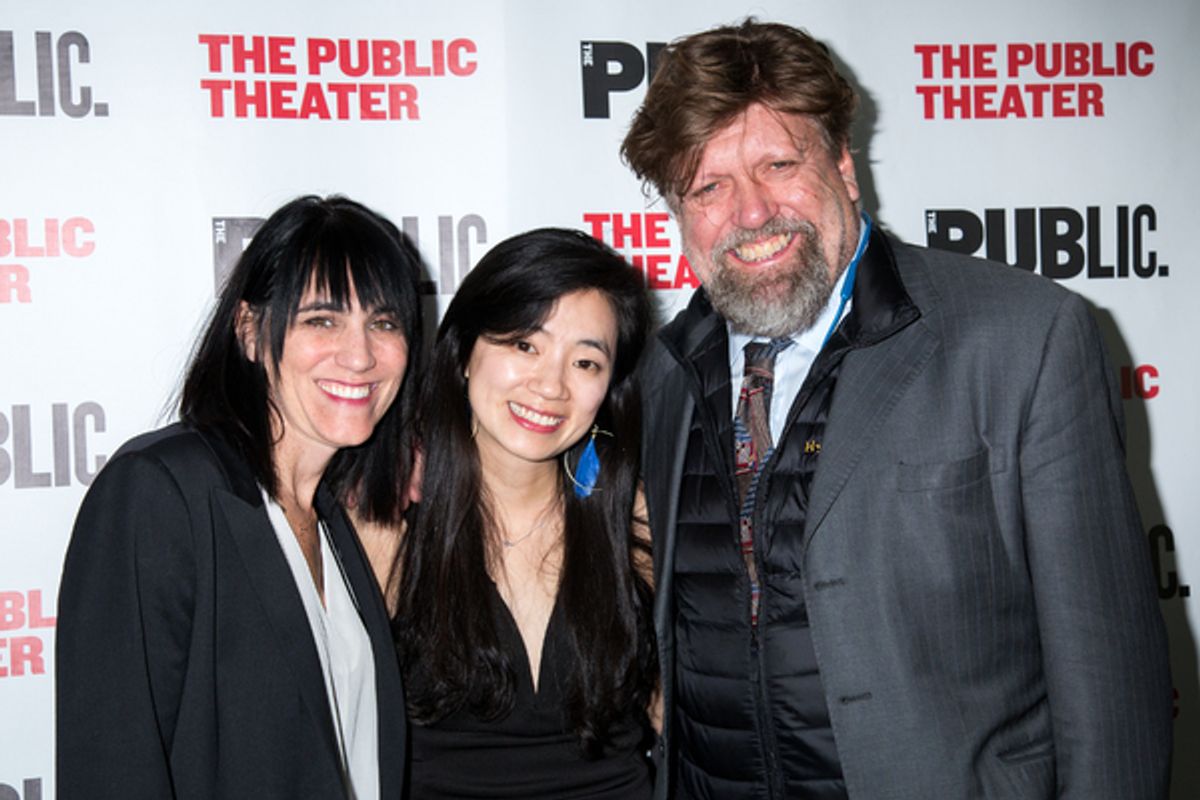 Leigh Silverman, Hansol Jung, Oskar Eustis at 
