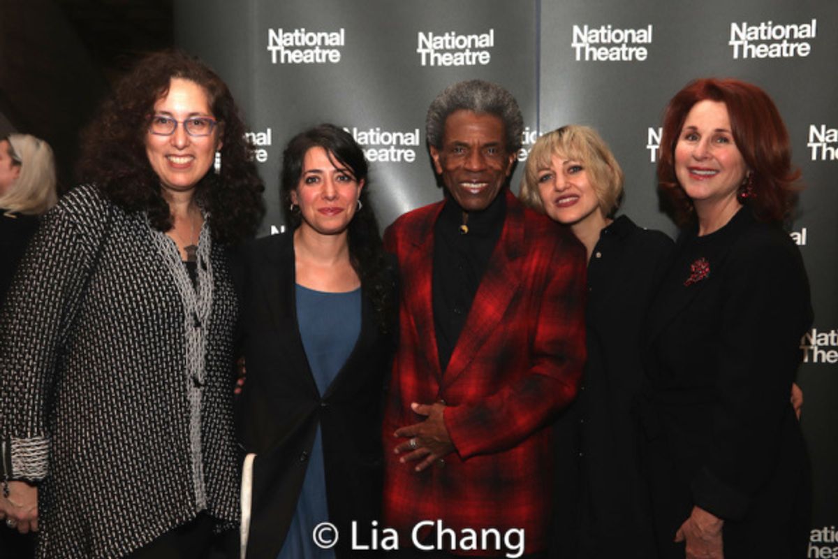 Co-Producer Mara Isaacs, Director Rachel Chavkin, Andre De Shields, Anais Mitchell and Co-Producer Dale Franzen at 