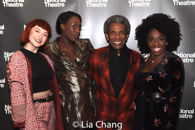 Rosie Fletcher, Gloria Onitiri, Andre De Shields (Hermes) and Carly Mercedes Dyer.  Photo