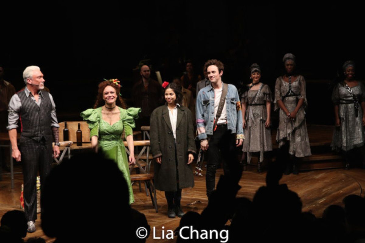 Patrick Page, Amber Gray, Eva Noblezada and Reeve Carney at 