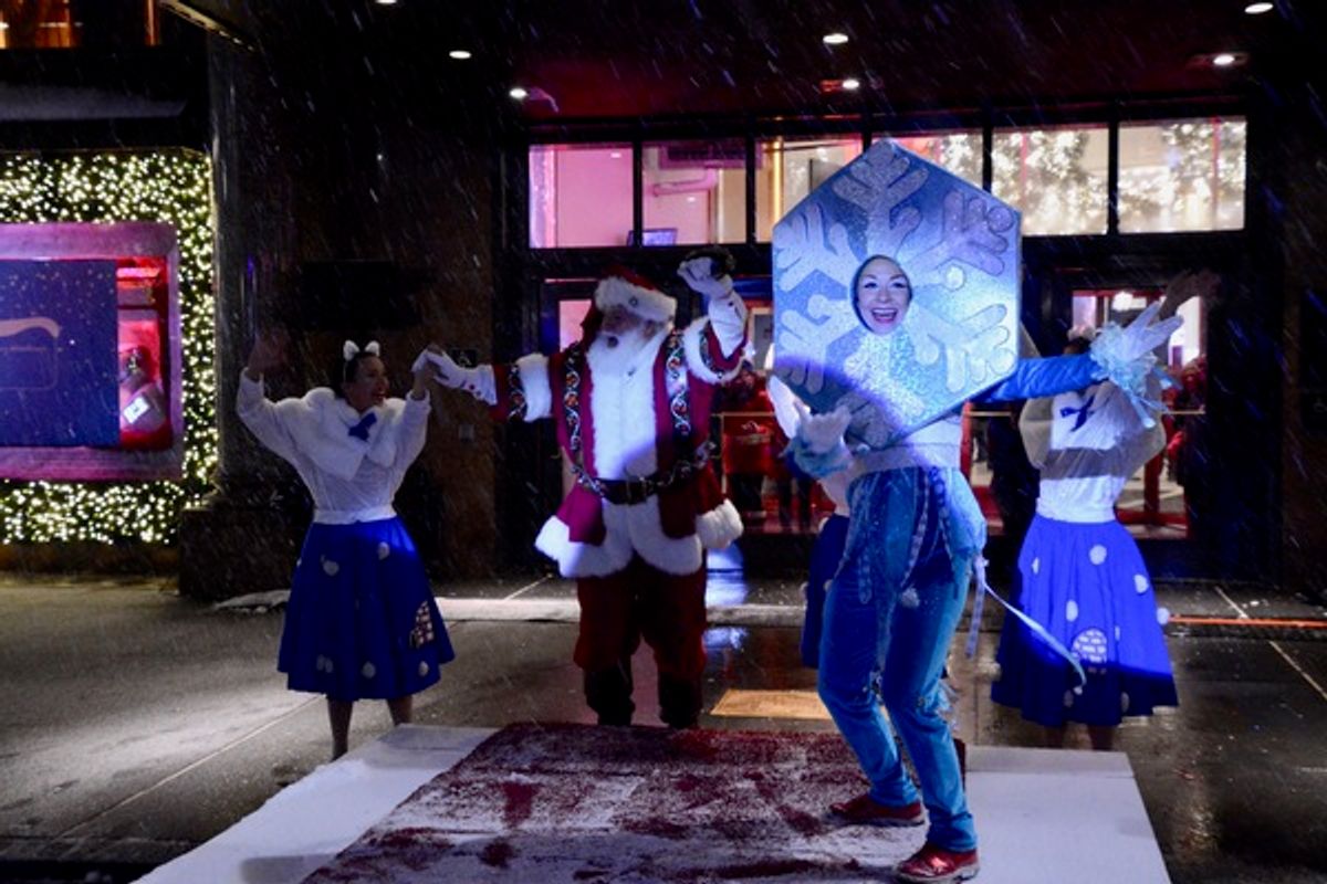 Santa Clause at Macy's Herald Square 2018 Windows Unveiling at 