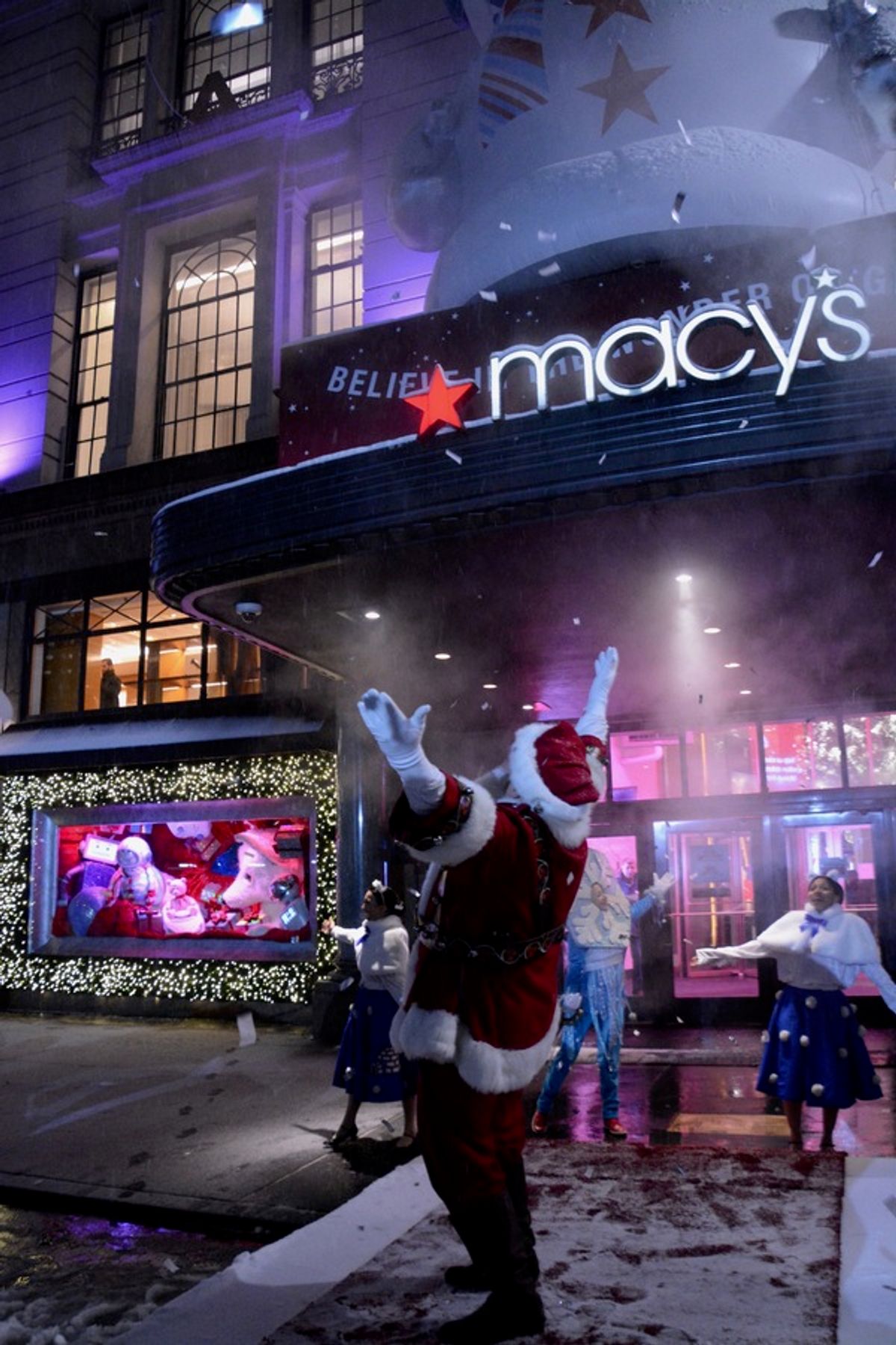 Santa Claus at Macy's Herald Square 2018 Windows Unveiling at 