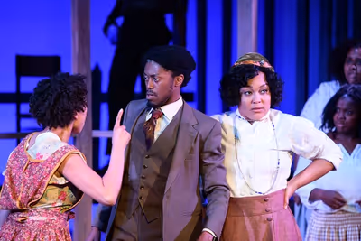 Victoria Aaliyah Goins as Squeak, Garrick Vaughan as Harpo, and Donnie Hammond as Sop Photo