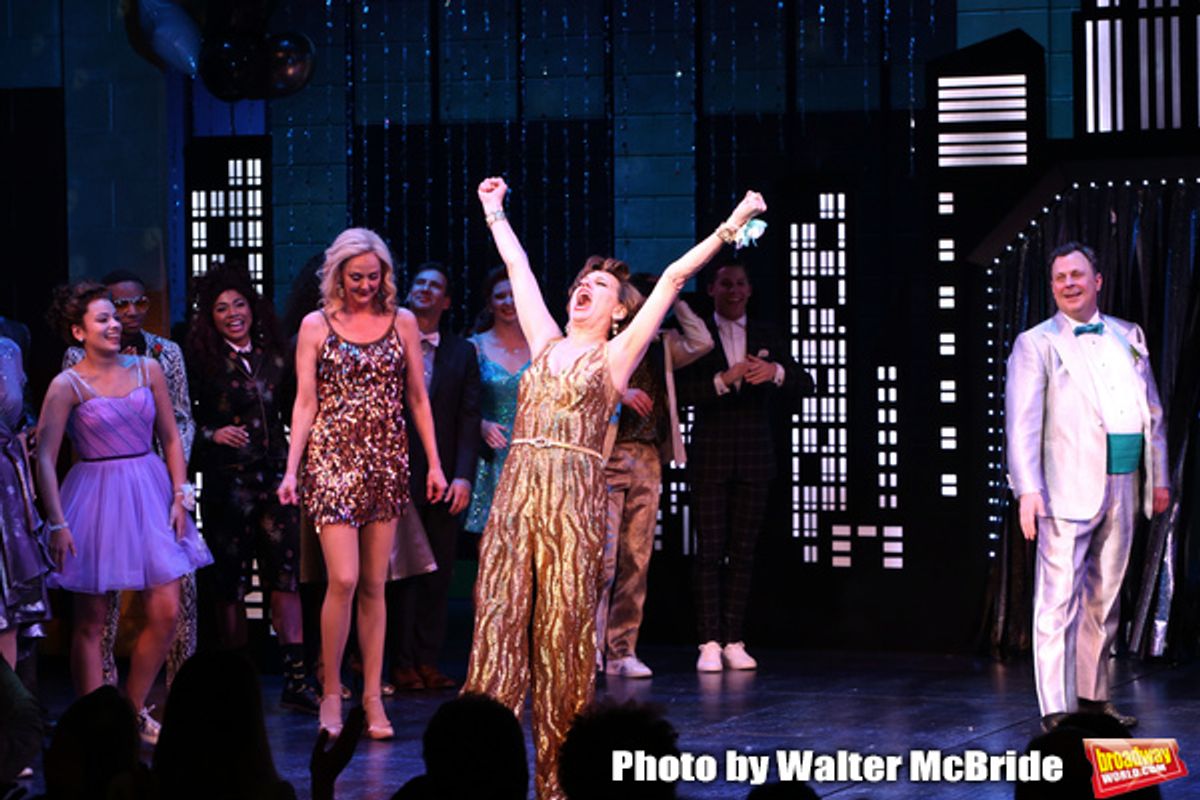 Beth Leavel and Brooks Ashmanskas with cast at 