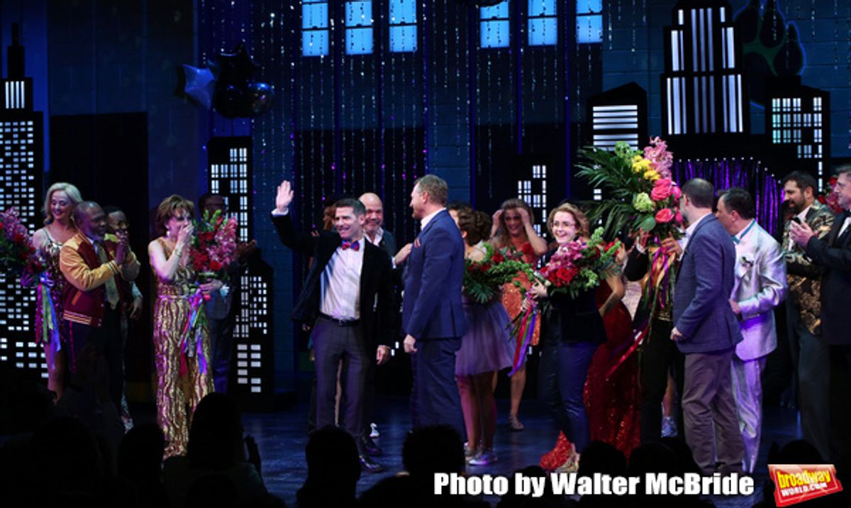 Angie Schworer, Michael Potts, Beth Leavel, Chad Beguelin, Casey Nicholaw, Rob Martin, Caitlin Kinnunen, Brooks Ashmanskas, Christopher Sieber  at 