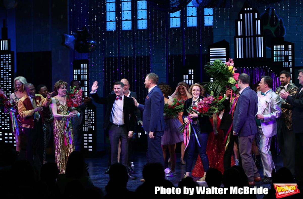 Angie Schworer, Michael Potts, Beth Leavel, Chad Beguelin, Casey Nicholaw, Rob Martin, Caitlin Kinnunen, Brooks Ashmanskas, Christopher Sieber  at 