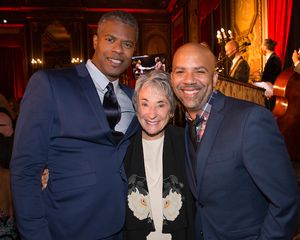 Margot Harley with Acting Company alumni Jimonn Cole and William Sturdivant  Photo