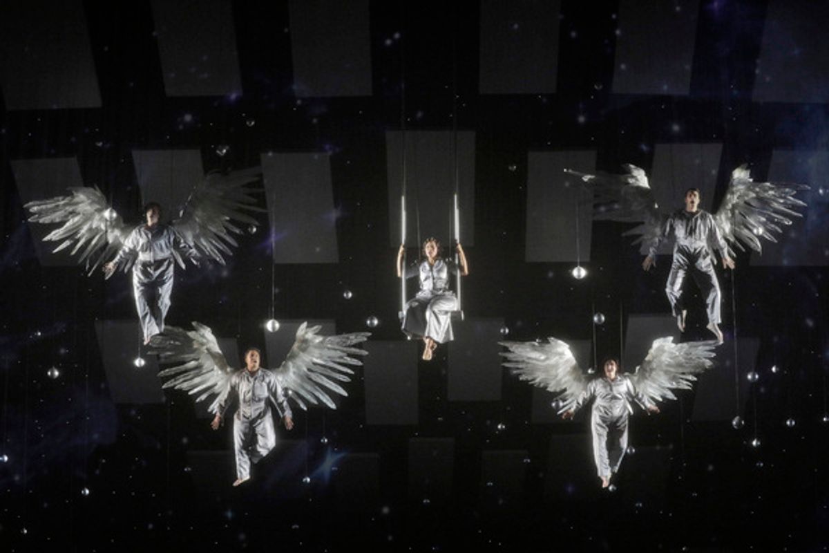 Golda Schultz as Clara (center) with Sarah Cambidge, Amitai Pati, Ashley Dixon and Christian Pursell as Angels First Class at 