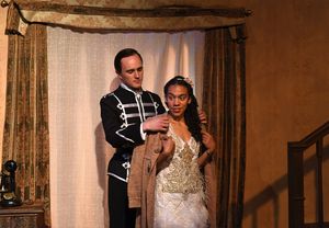 Sammy (Zach Wagner) helps Reenie (Destini Huston) @ BroadwayWorld Sammy (Zach Wagner) helps Reenie (Destini Huston) Photo